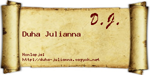 Duha Julianna névjegykártya